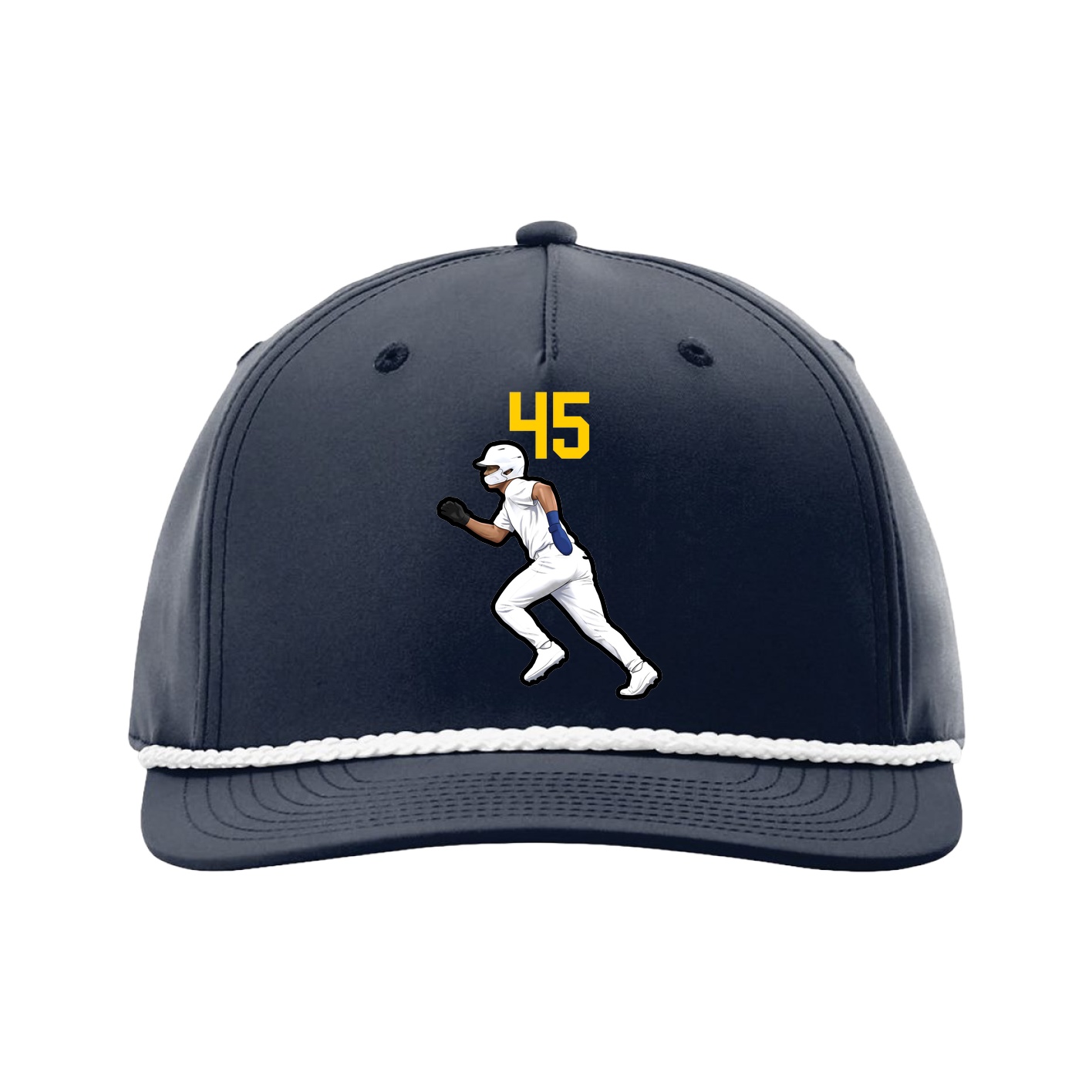 Five-Panel Classic Rope Cap — Number Top in Navy