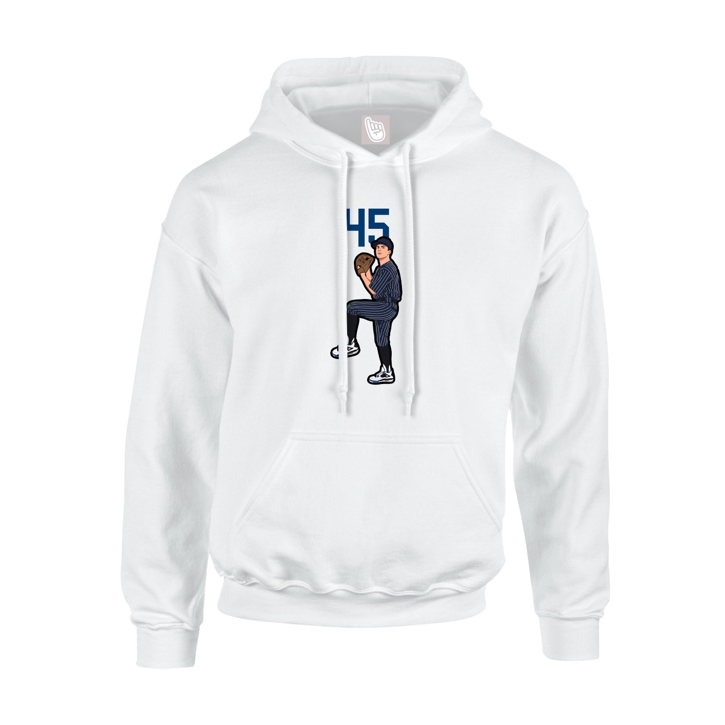Hoodie — Number Top in White