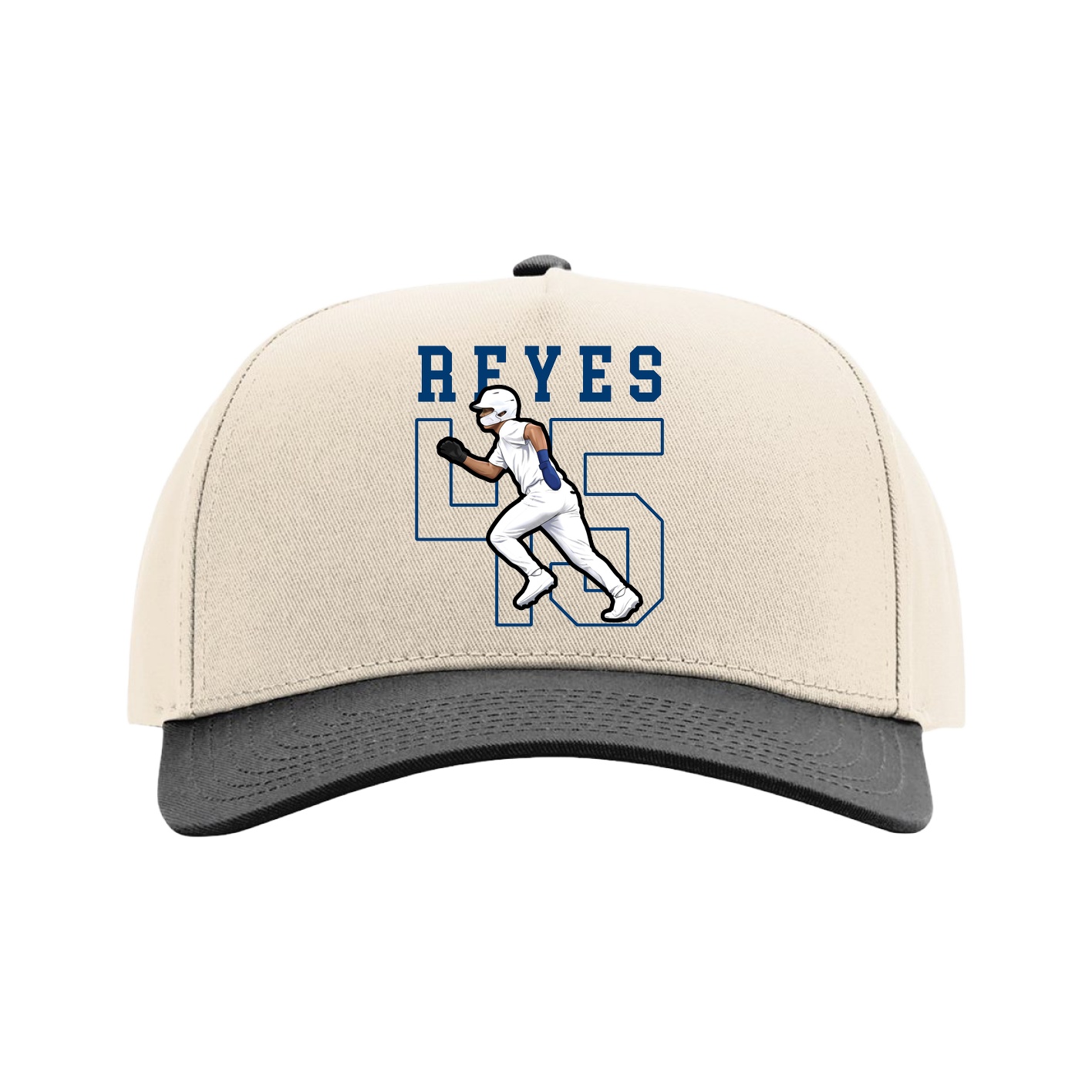 Full Fabric Five-Panel Champ Cap — Shirsey in Cream/Black