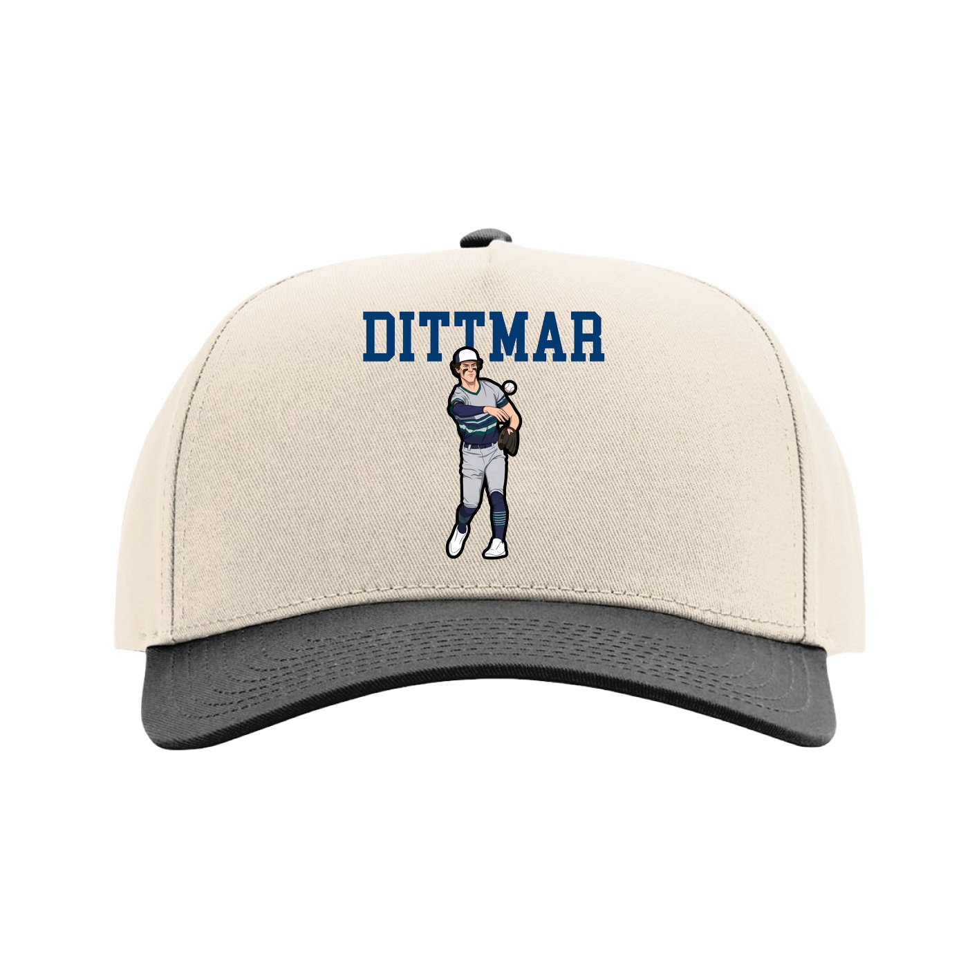 Full Fabric Five-Panel Champ Cap — Shirsey in Cream/Black