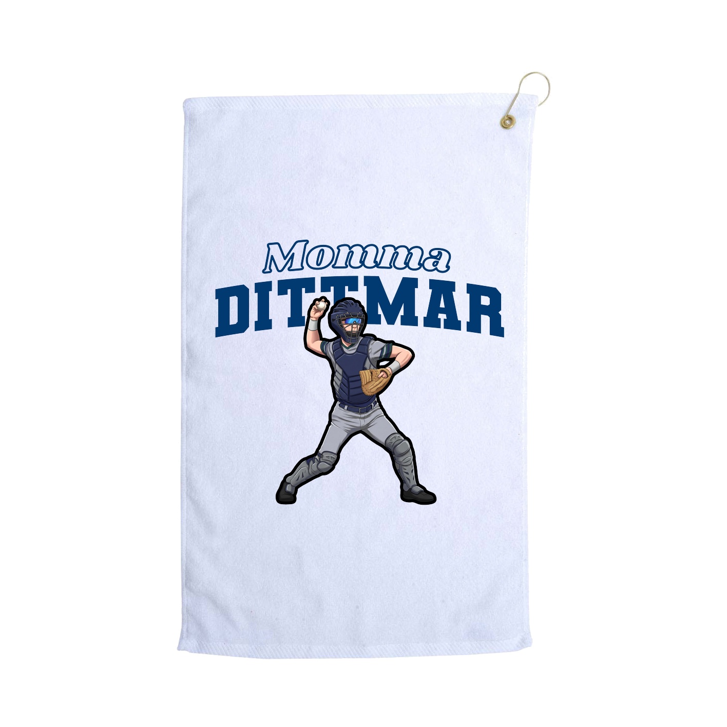 Golf Towel — Mothers Day Block in White