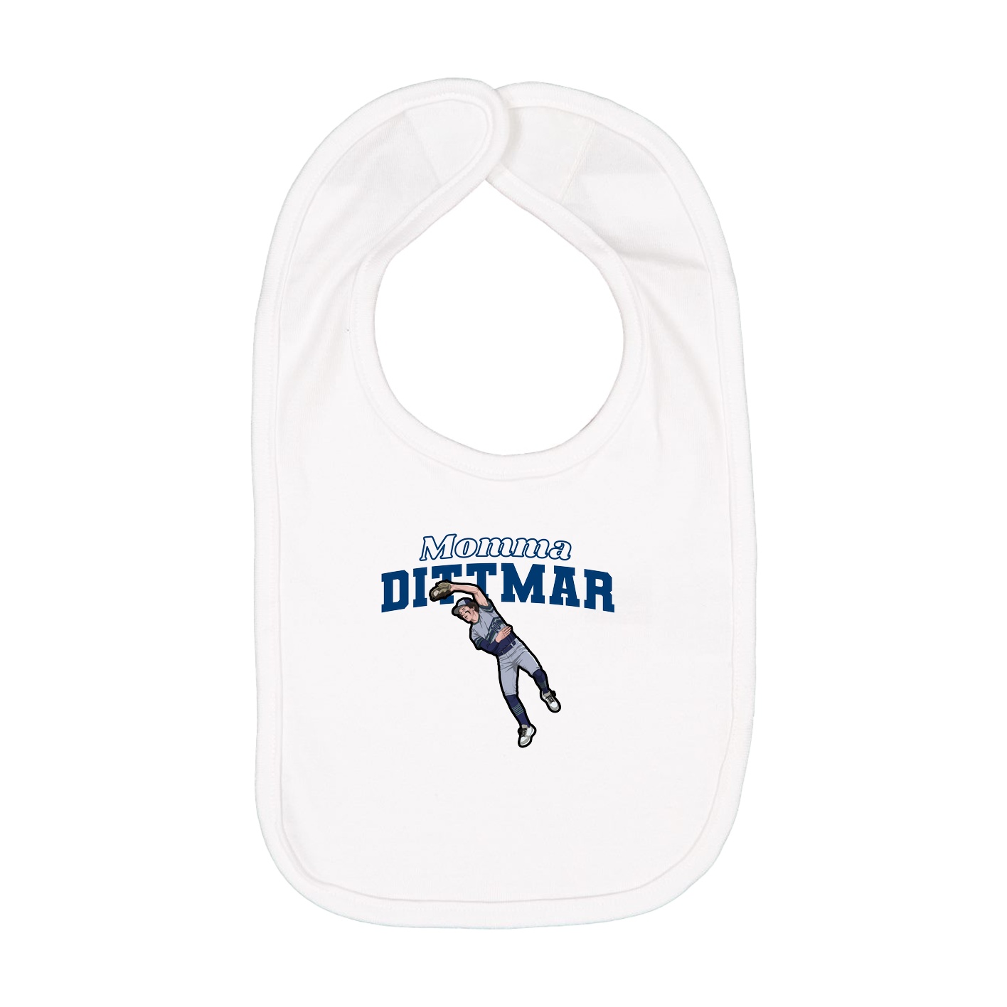 Infant Bib — Mothers Day Block in White