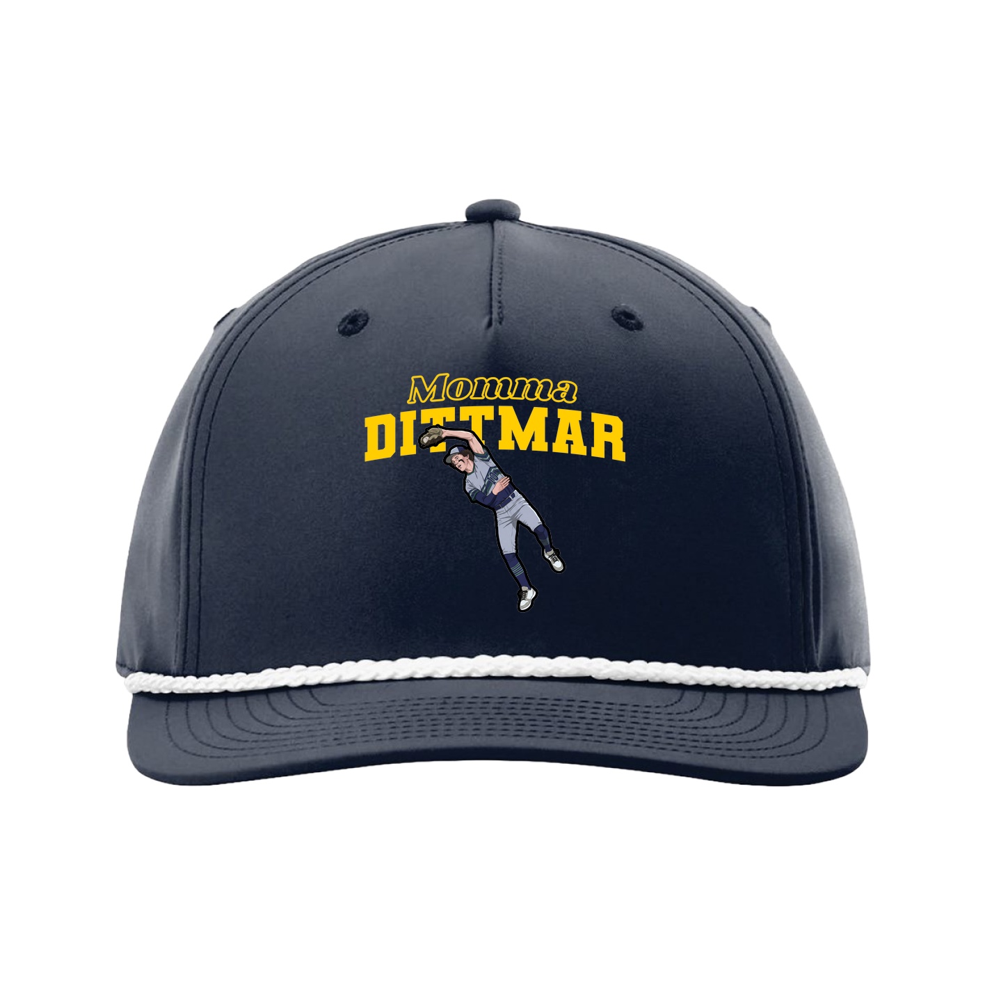 Five-Panel Classic Rope Cap — Mothers Day Block in Navy