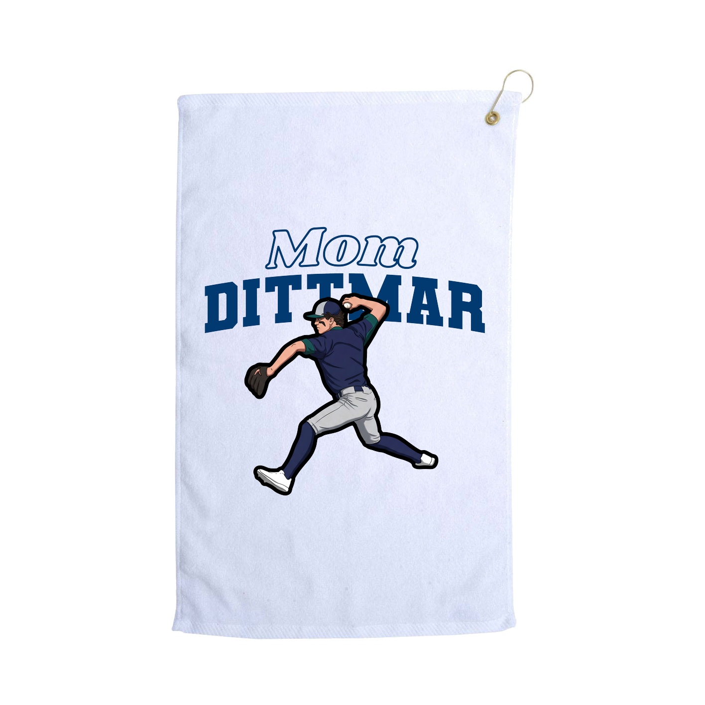 Golf Towel — Mothers Day Block in White