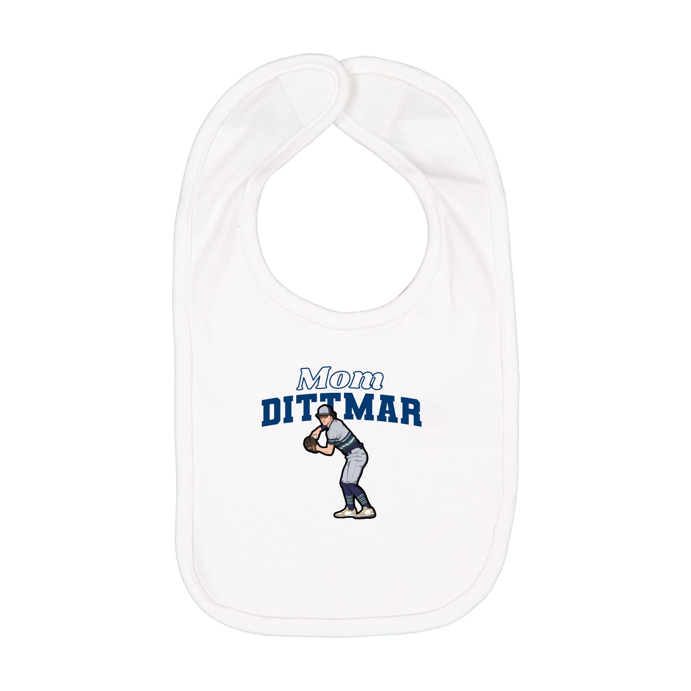 Infant Bib — Mothers Day Block in White