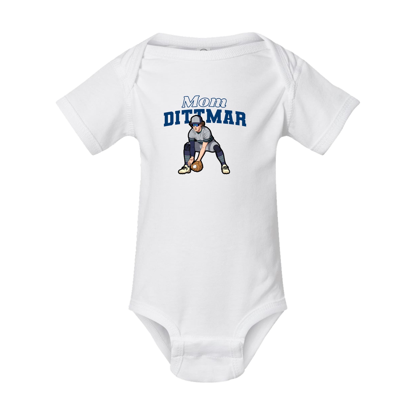 Baby Onesie — Mothers Day Block in White