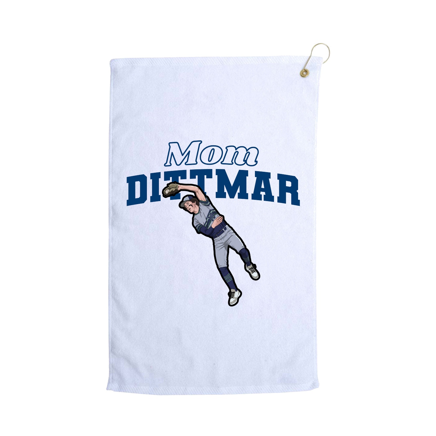 Golf Towel — Mothers Day Block in White