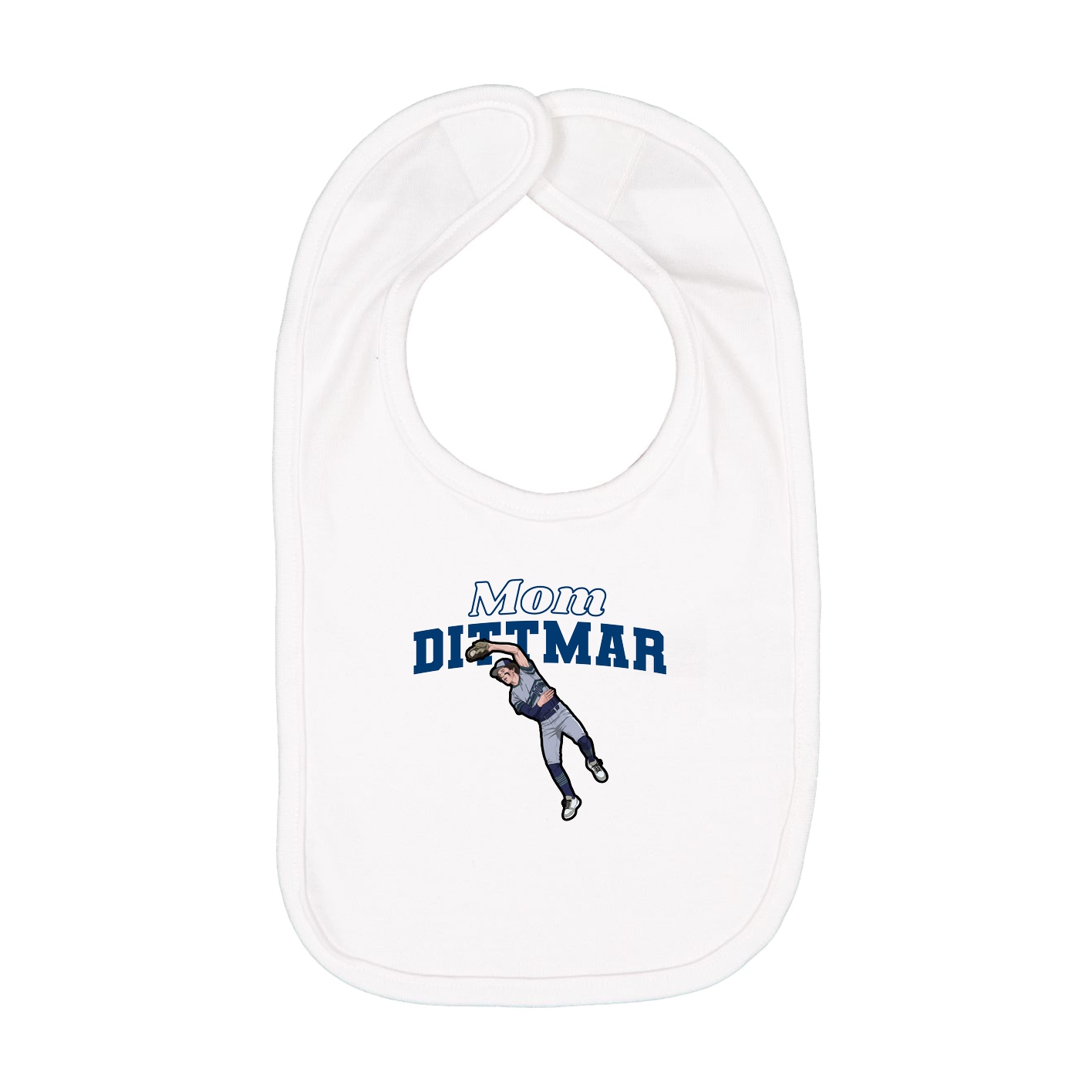 Infant Bib — Mothers Day Block in White