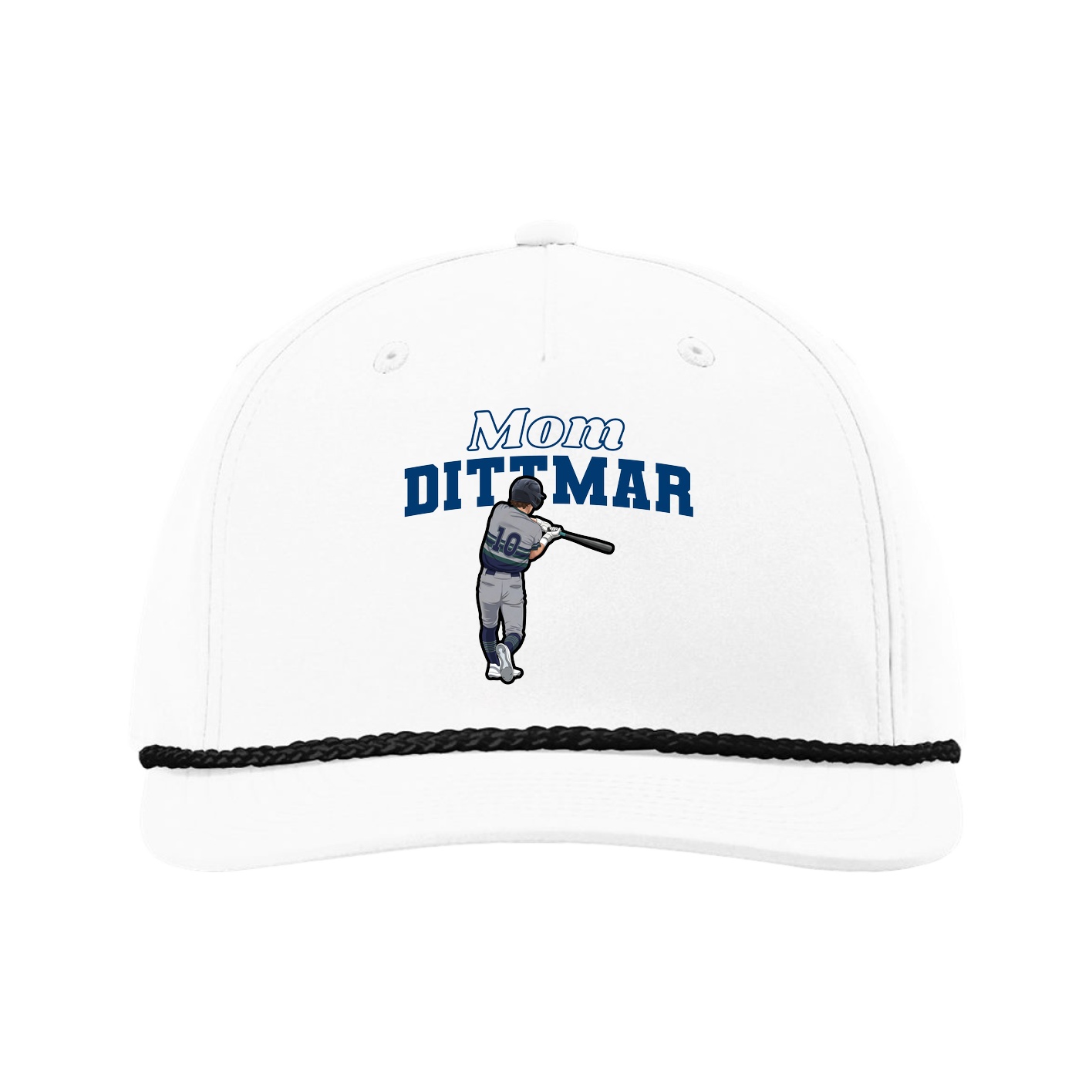 Five-Panel Classic Rope Cap — Mothers Day Block in White
