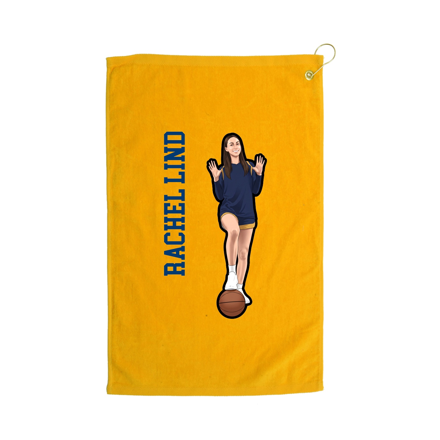 Golf Towel — Name Vertical in Gold