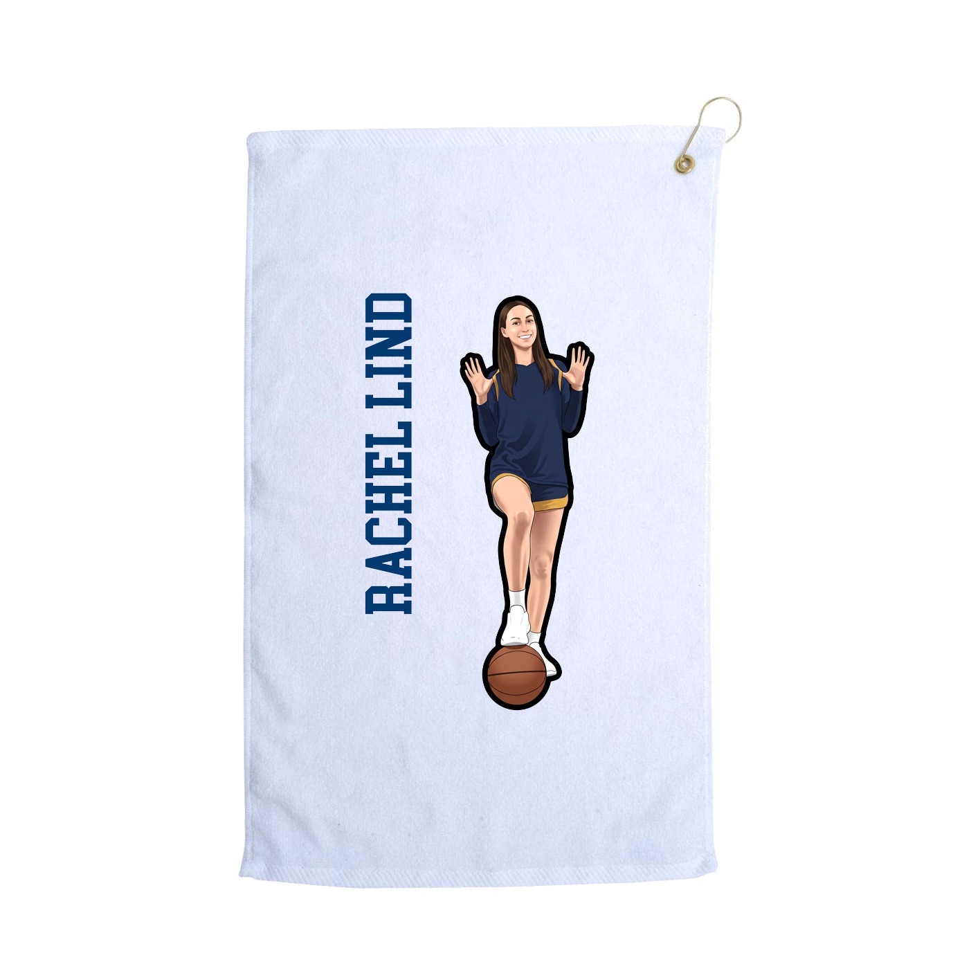 Golf Towel — Name Vertical in White