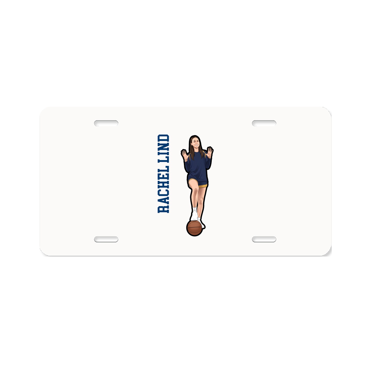 License Plate — Name Vertical in Classic