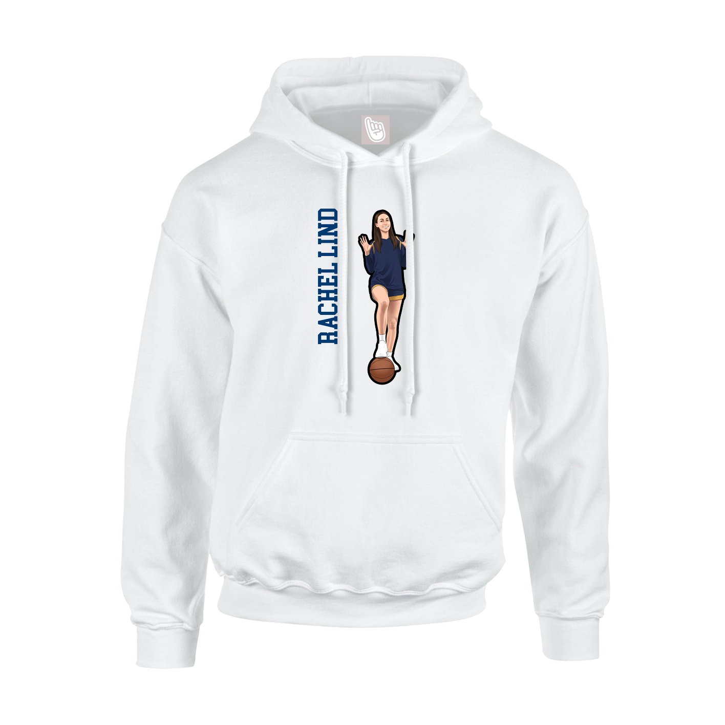 Hoodie — Name Vertical in White