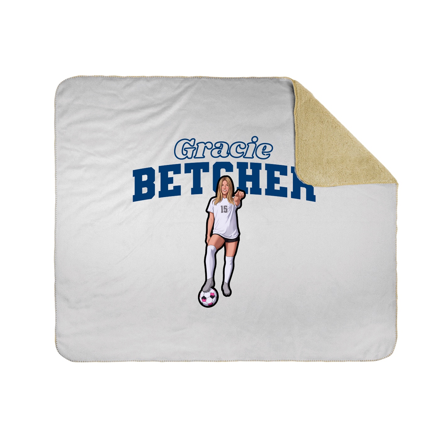 Throw Blanket — Name Arch in White