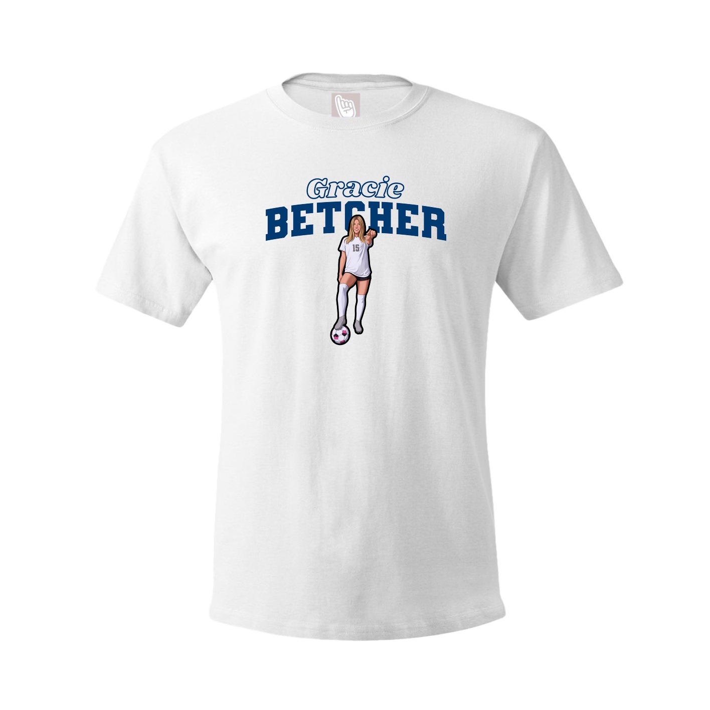 Youth Tee — Name Arch in White