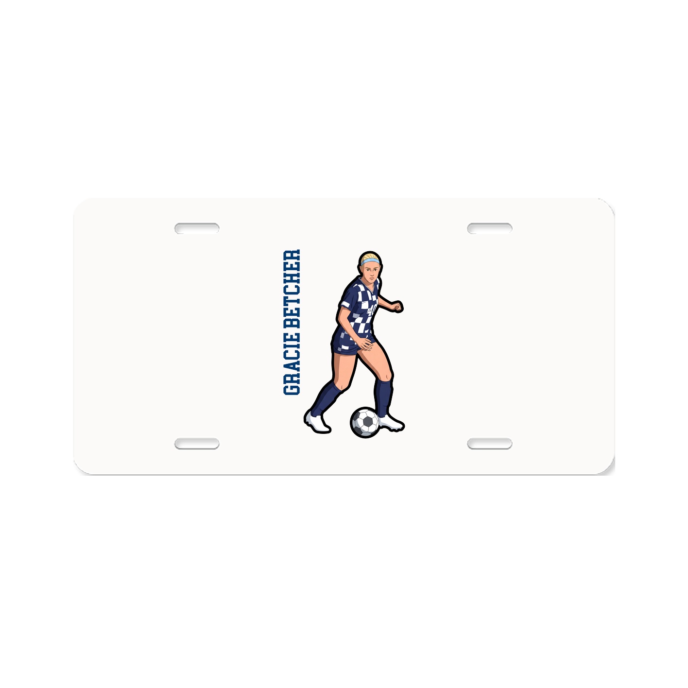 License Plate — Name Vertical in Classic