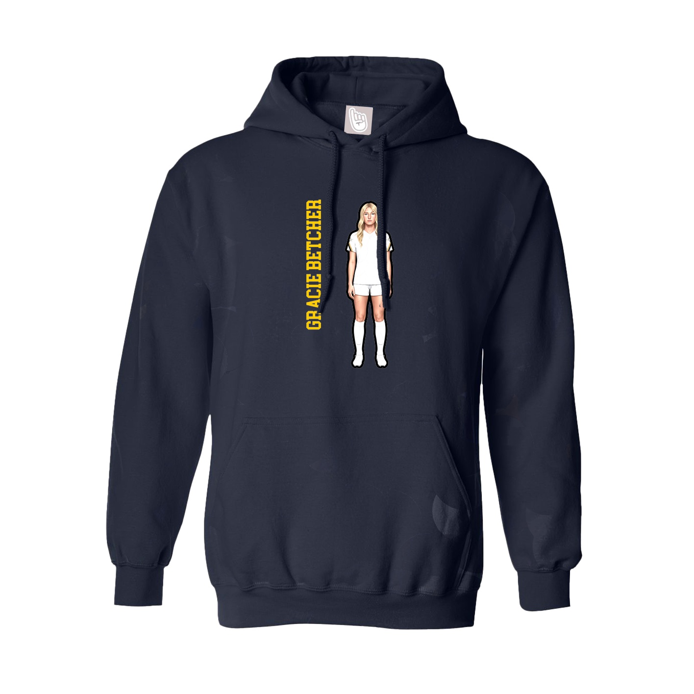 Youth Hoodie — Name Vertical in Navy