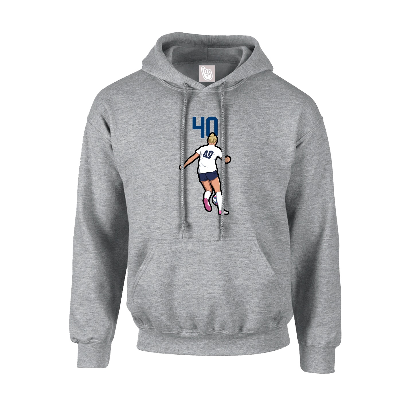 Youth Hoodie — Number Top in Grey
