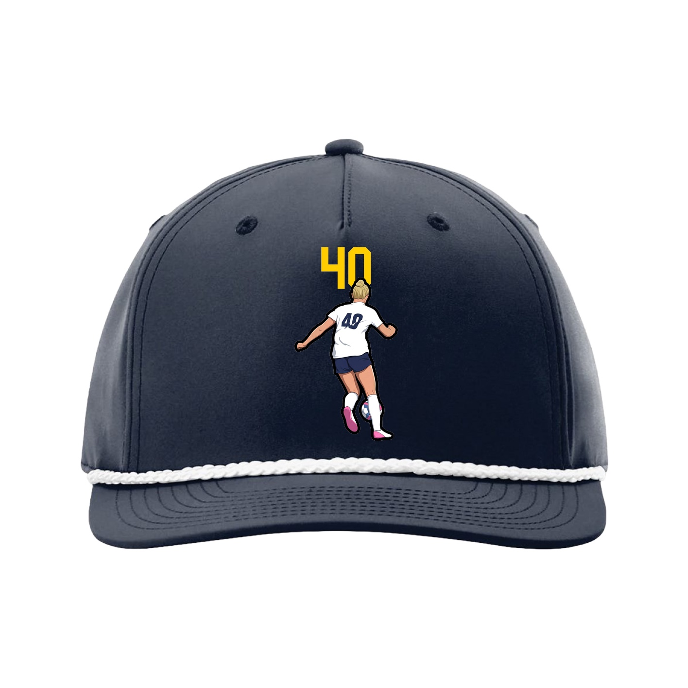 Five-Panel Classic Rope Cap — Number Top in Navy