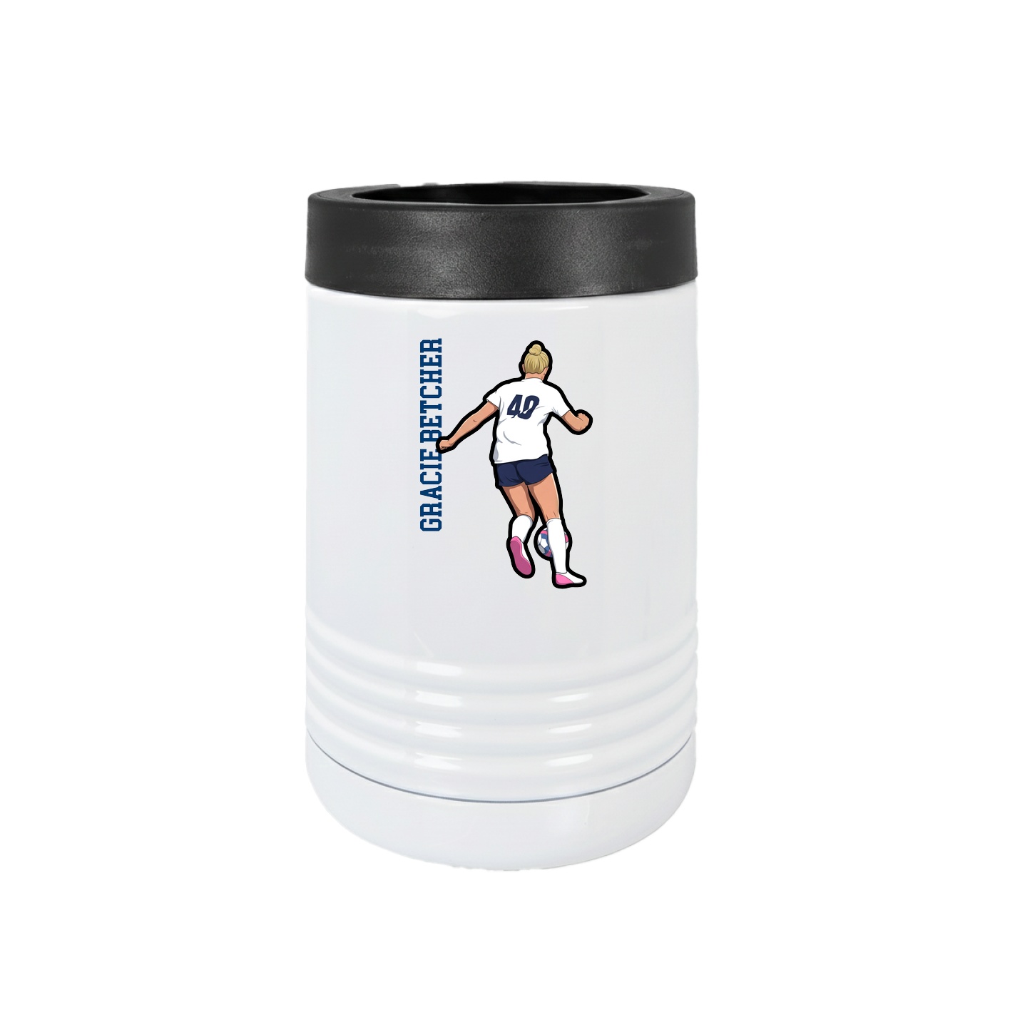 Beverage Holder — Name Vertical in White