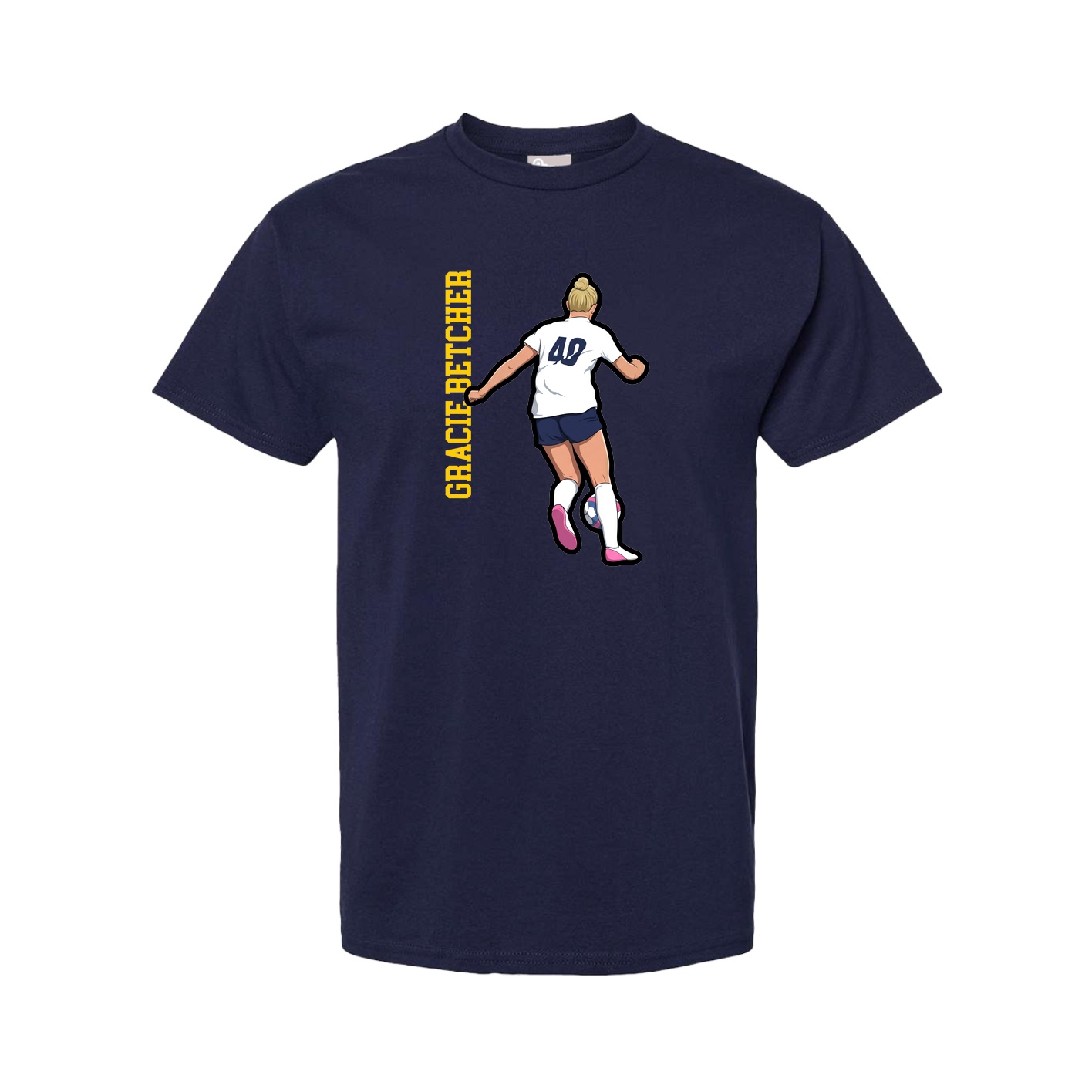 Tee — Name Vertical in Navy