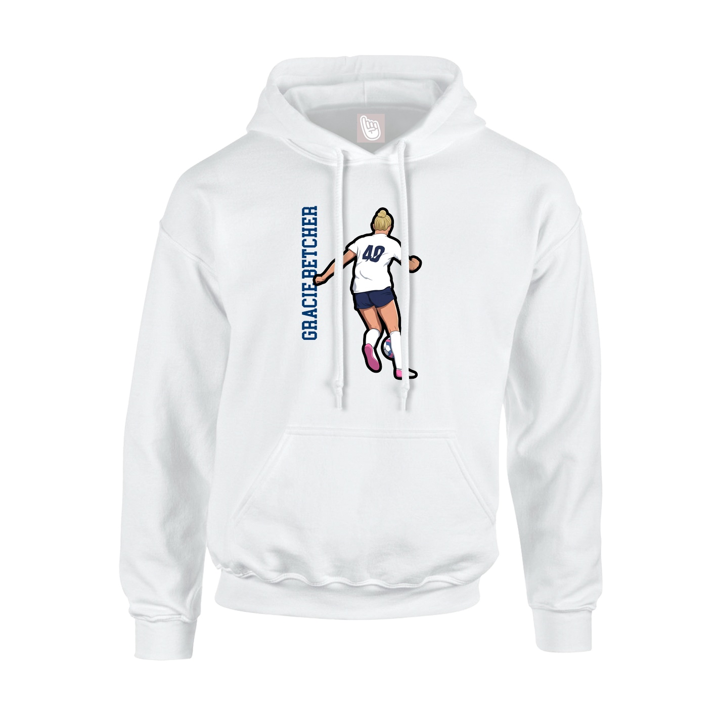 Youth Hoodie — Name Vertical in White