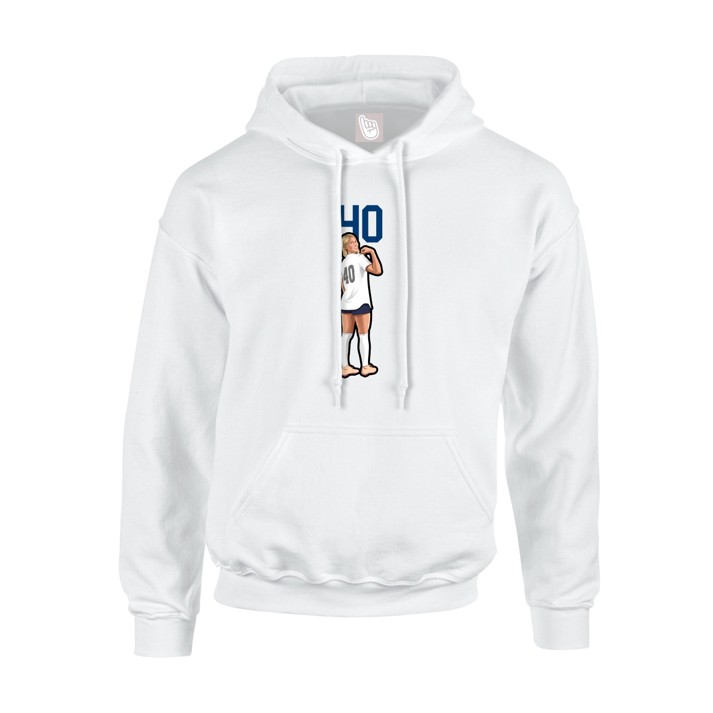 Hoodie — Number Top in White