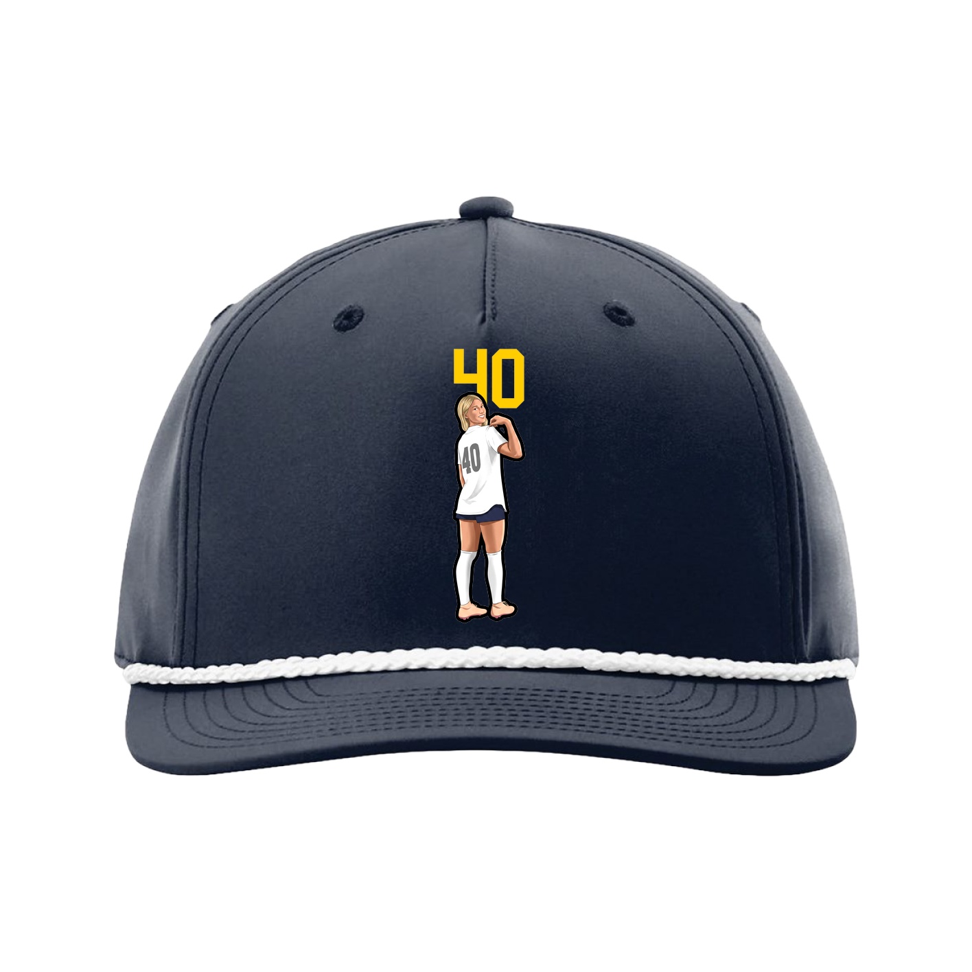 Five-Panel Classic Rope Cap — Number Top in Navy