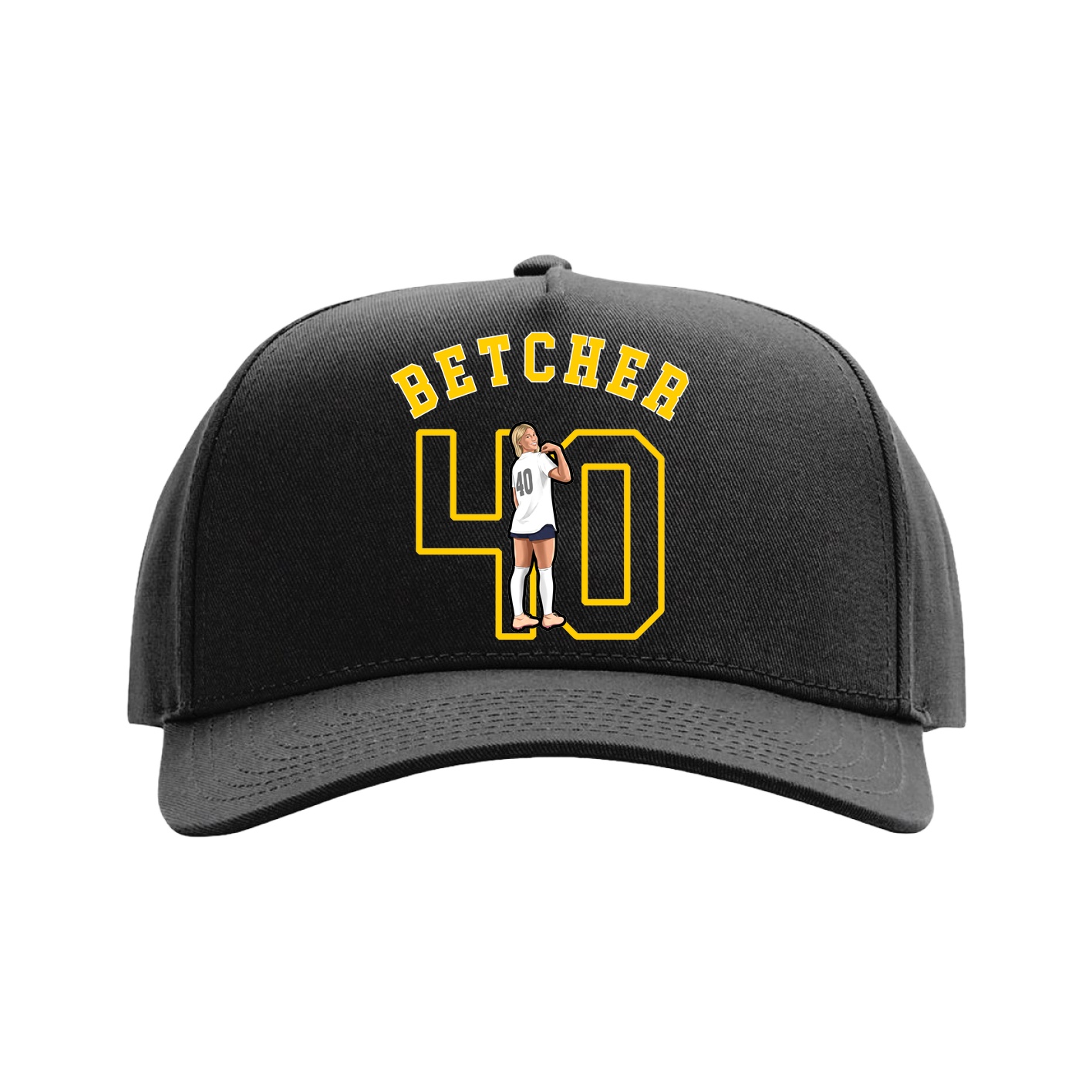 Full Fabric Five-Panel Champ Cap — Shirsey Arch in Black