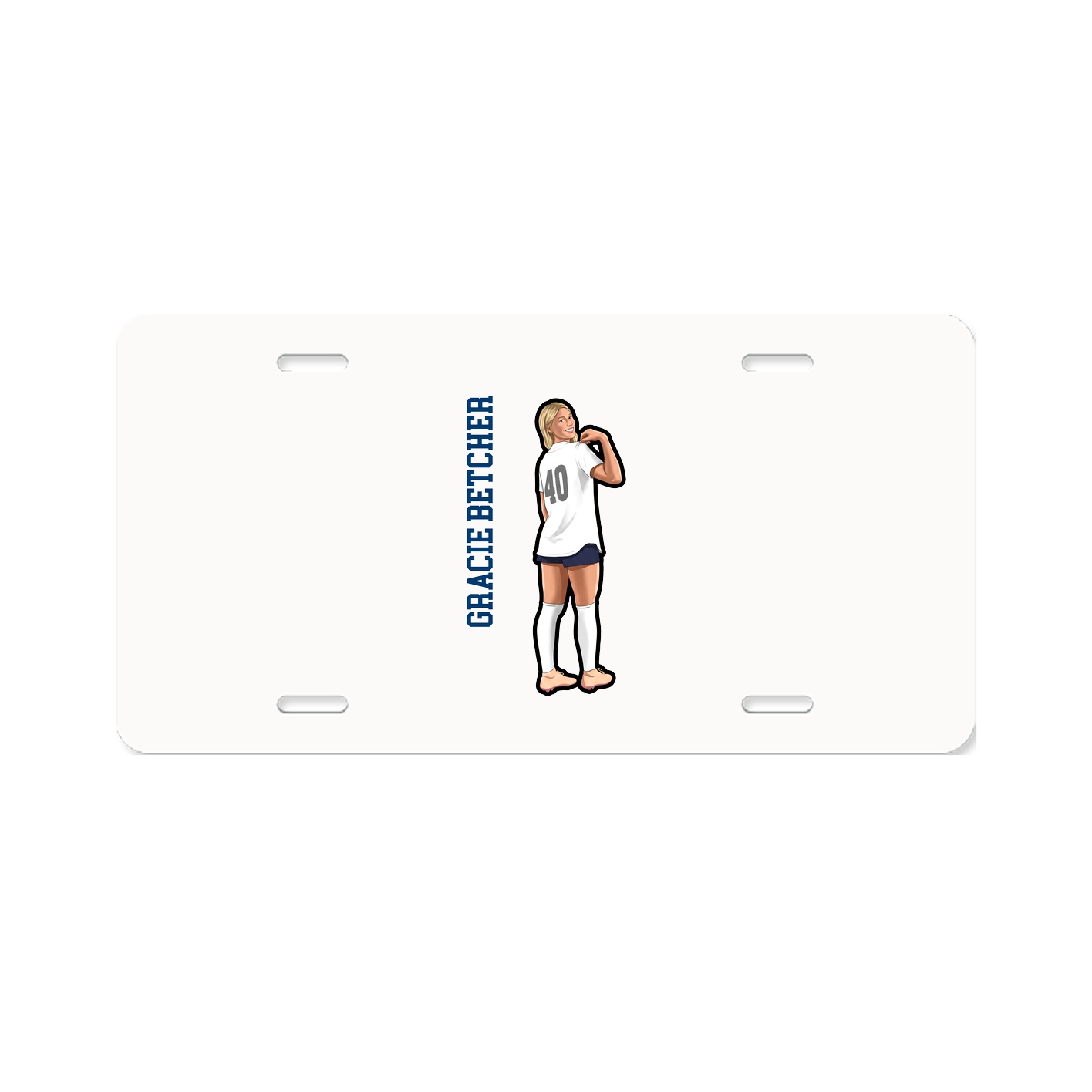 License Plate — Name Vertical in Classic