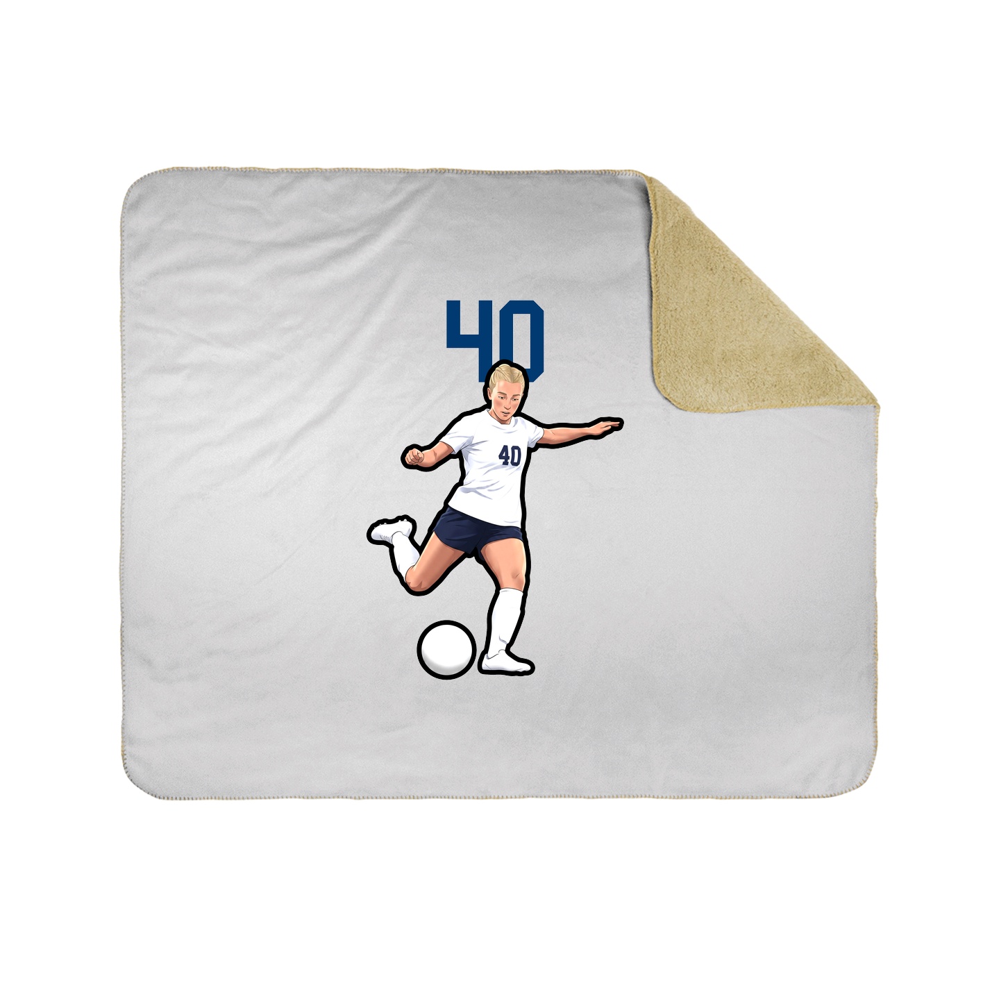 Throw Blanket — Number Top in White