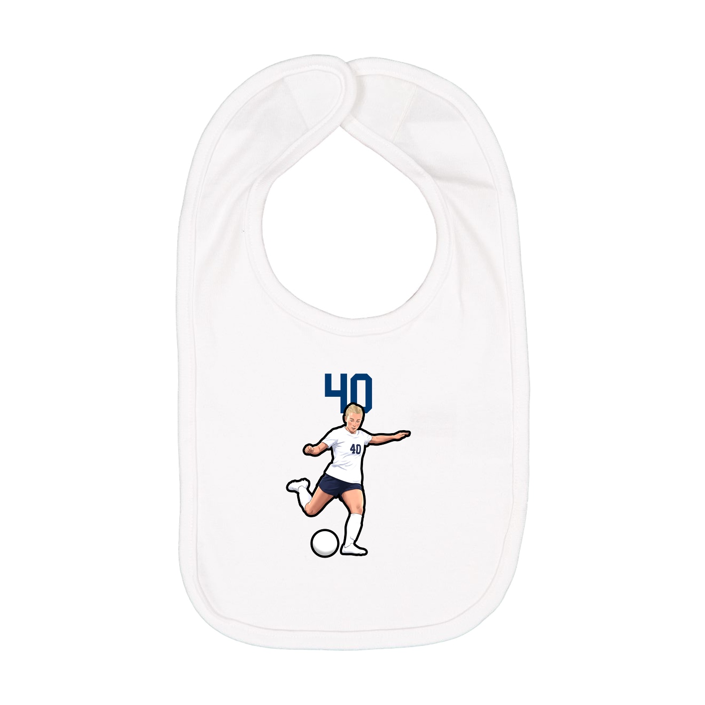 Infant Bib — Number Top in White