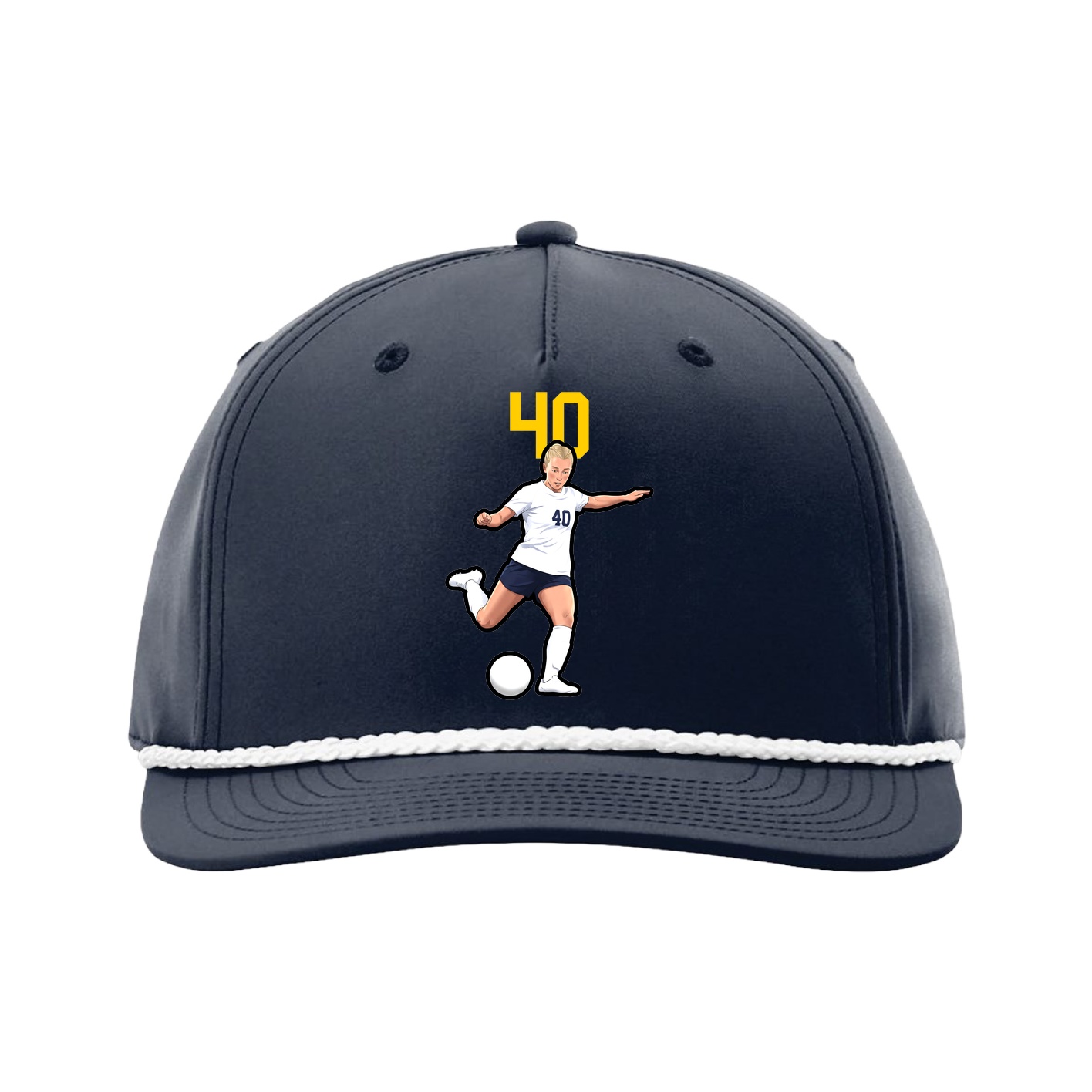 Five-Panel Classic Rope Cap — Number Top in Navy