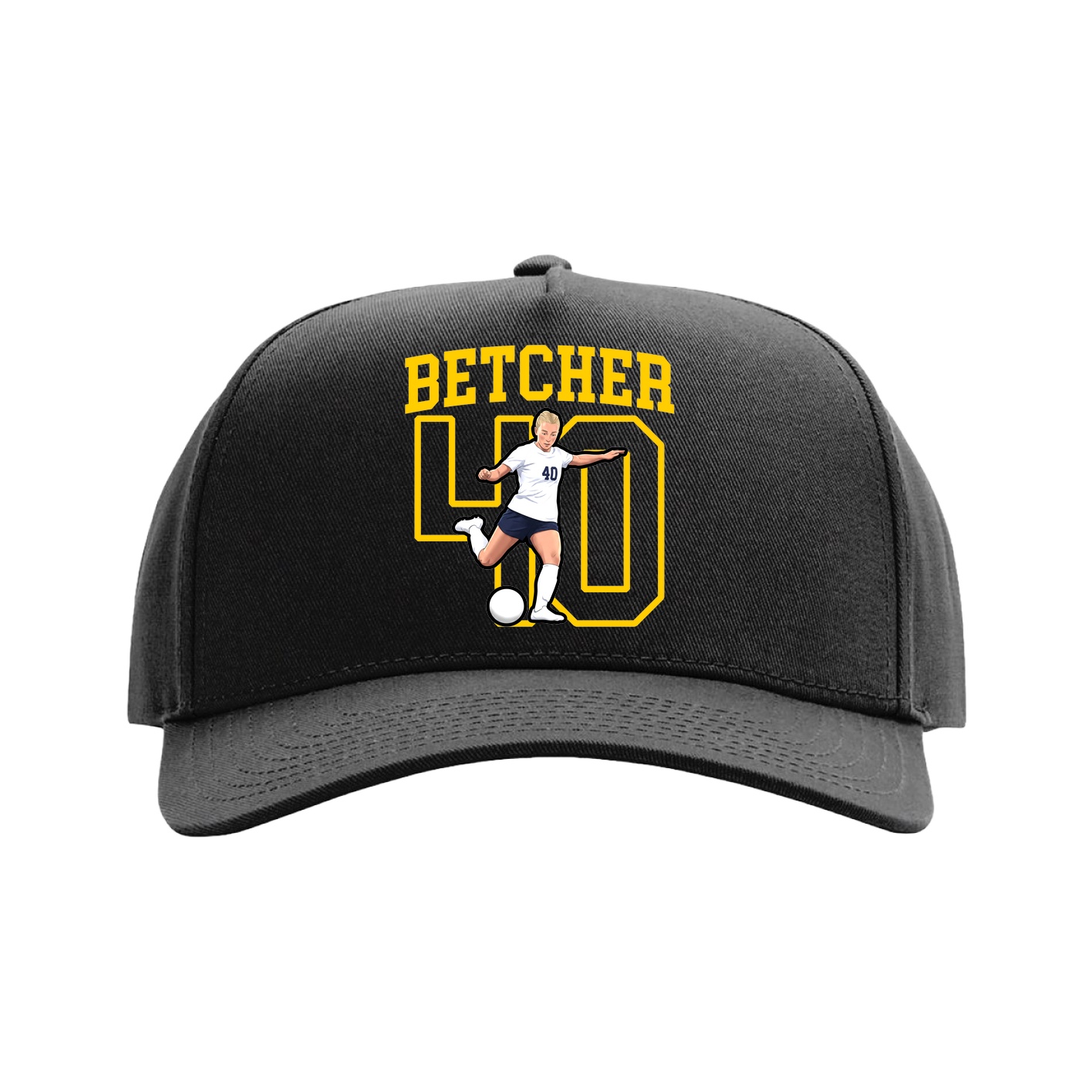 Full Fabric Five-Panel Champ Cap — Shirsey in Black