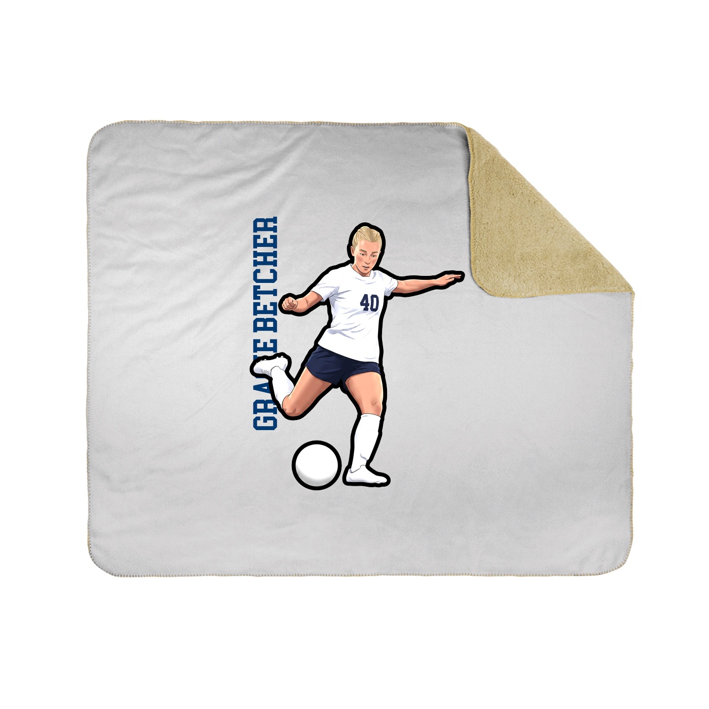 Throw Blanket — Name Vertical in White