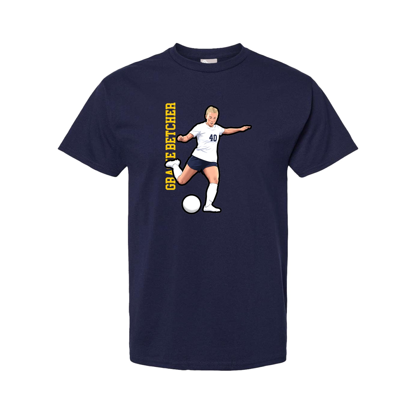 Youth Tee — Name Vertical in Navy