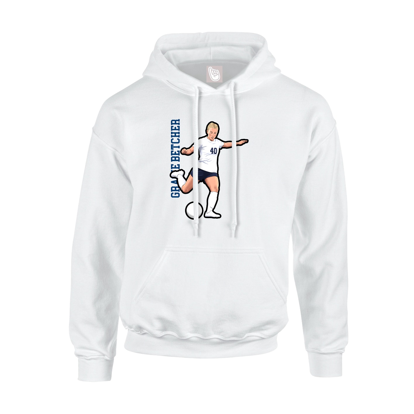 Youth Hoodie — Name Vertical in White