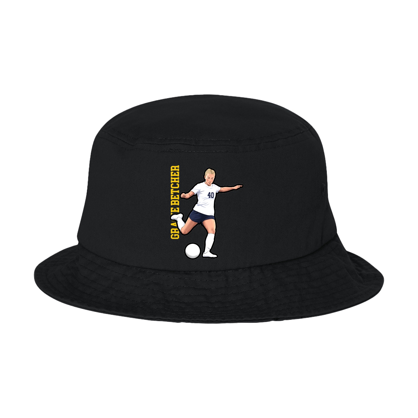 Bucket Cap — Name Vertical in Black