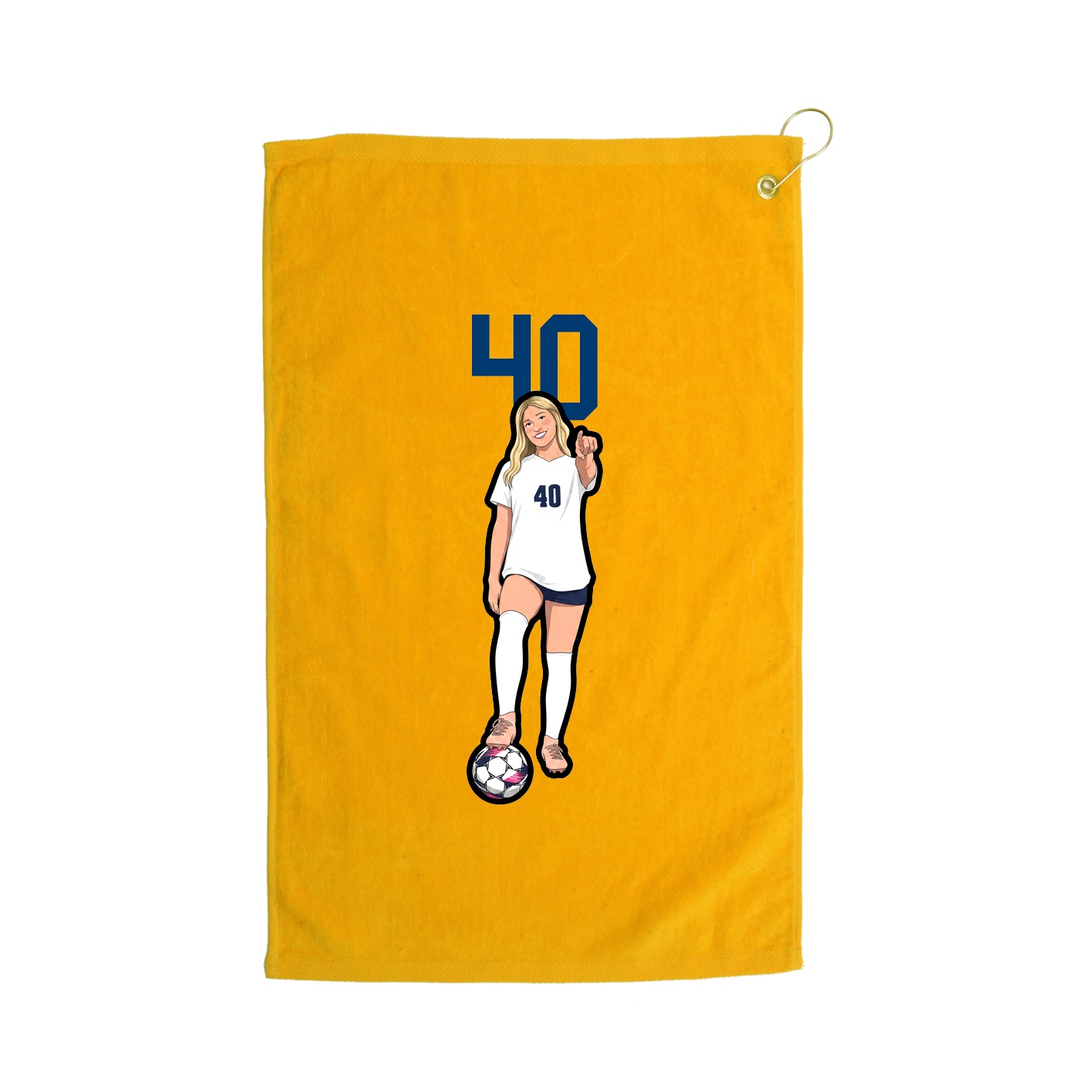 Golf Towel — Number Top in Gold
