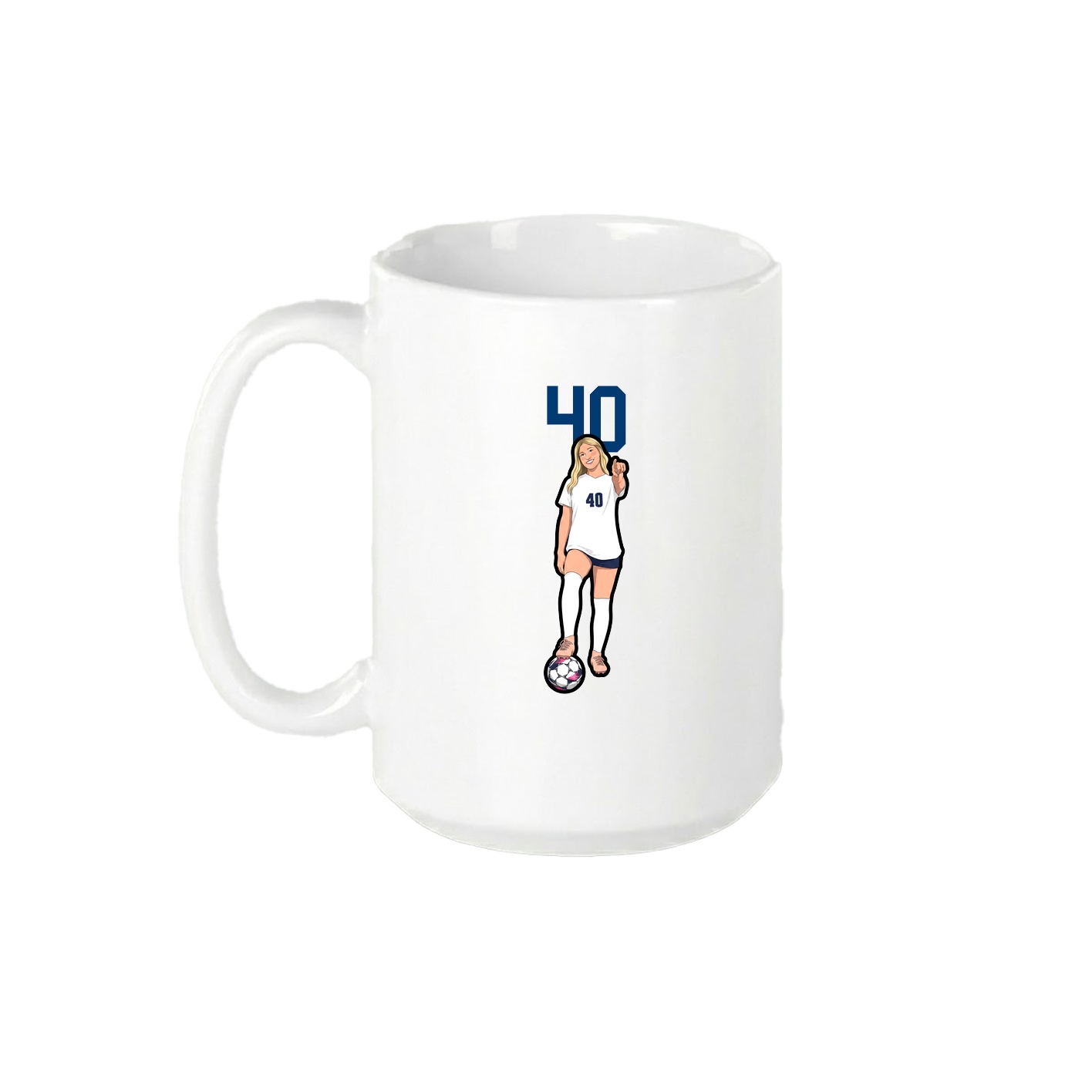 15oz Coffee Mug — Number Top in White