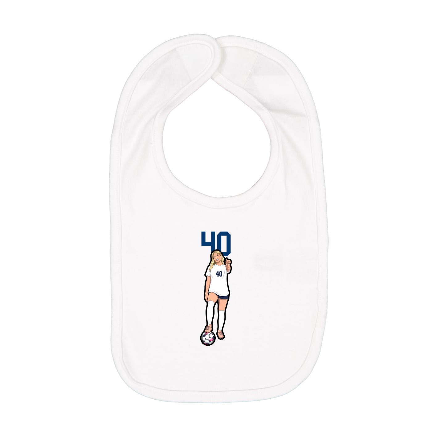 Infant Bib — Number Top in White