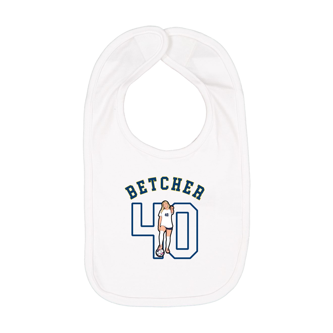 Infant Bib — Shirsey Arch in White