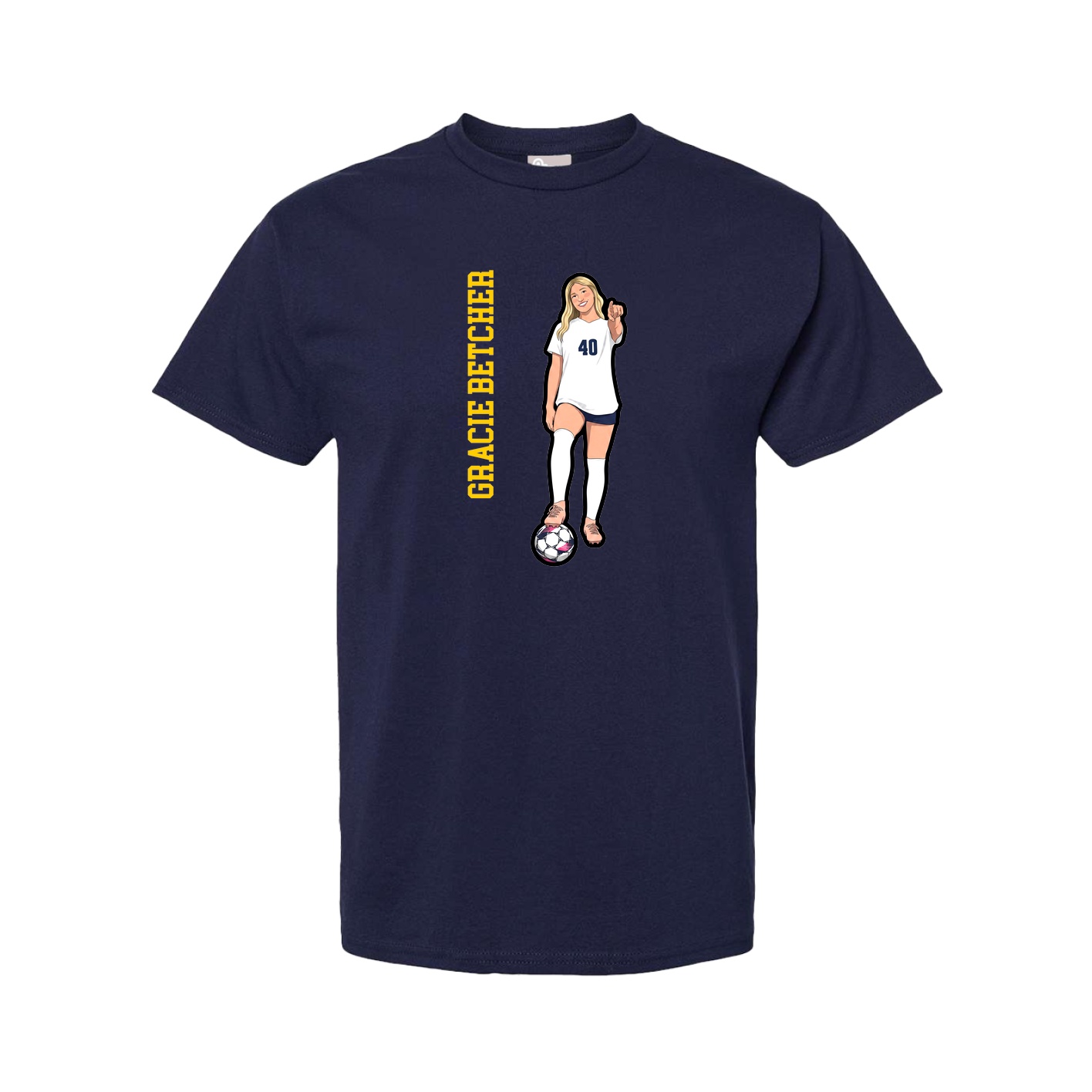 Tee — Name Vertical in Navy