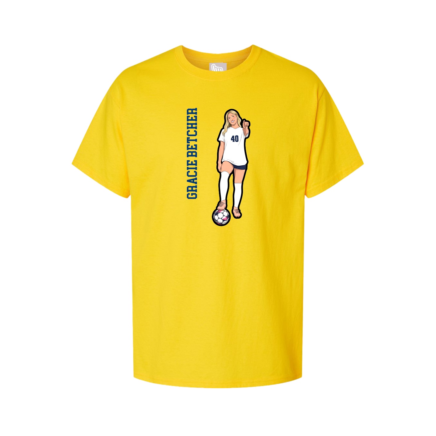 Youth Tee — Name Vertical in Gold