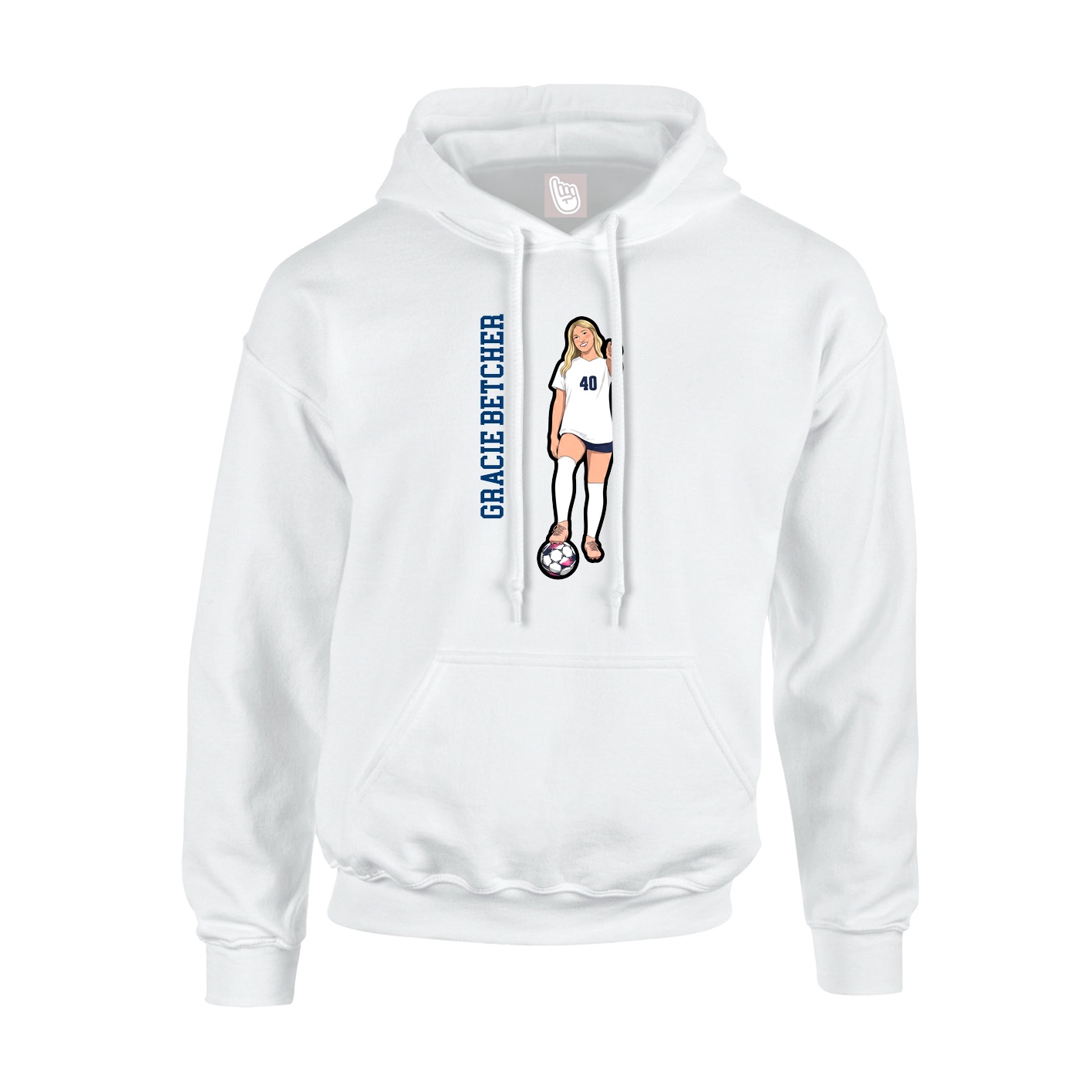 Youth Hoodie — Name Vertical in White