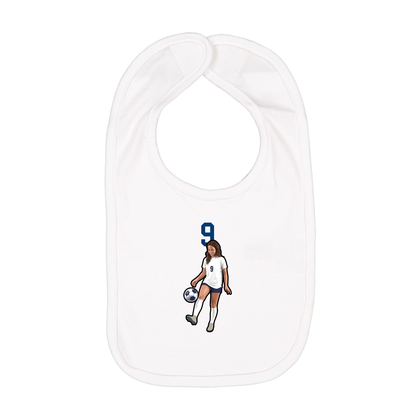 Infant Bib — Number Top in White