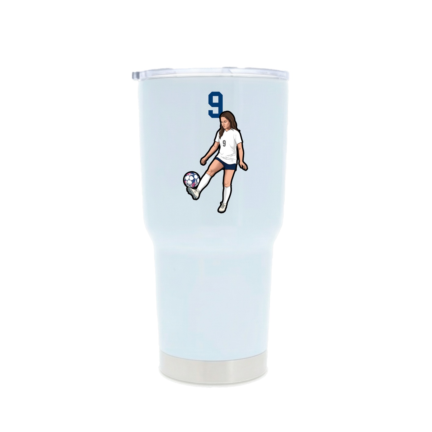 30oz Stainless Steel Tumbler — Number Top in White