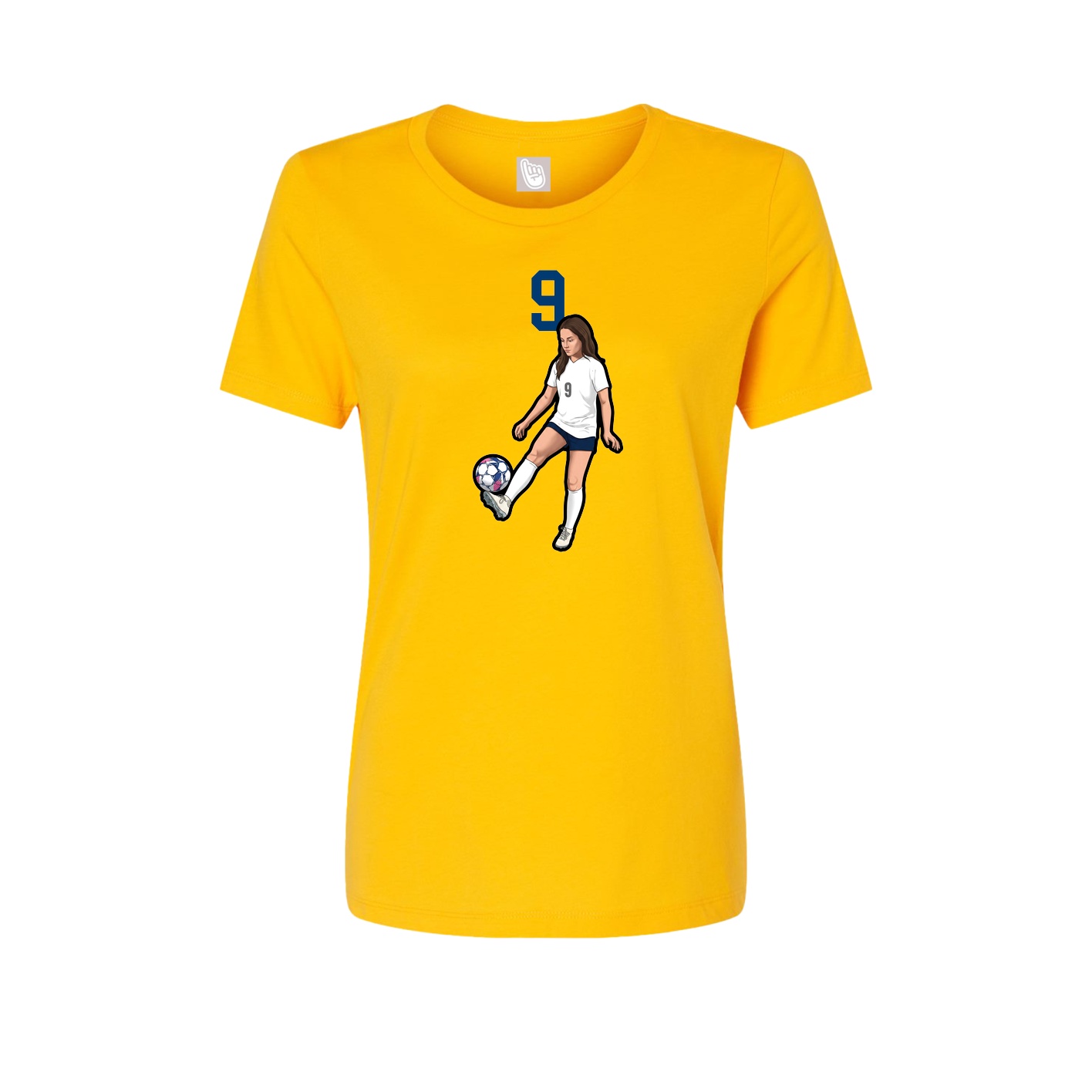 Fitted Women's Tee — Number Top in Gold