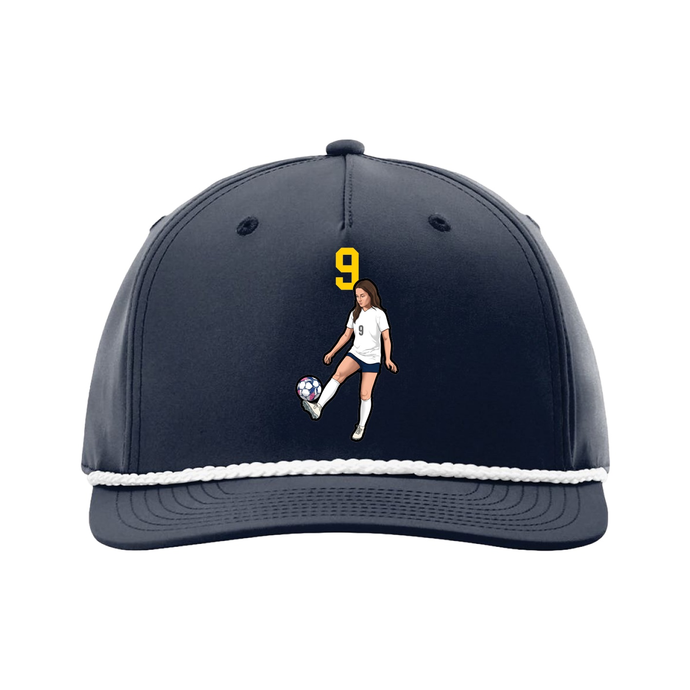 Five-Panel Classic Rope Cap — Number Top in Navy