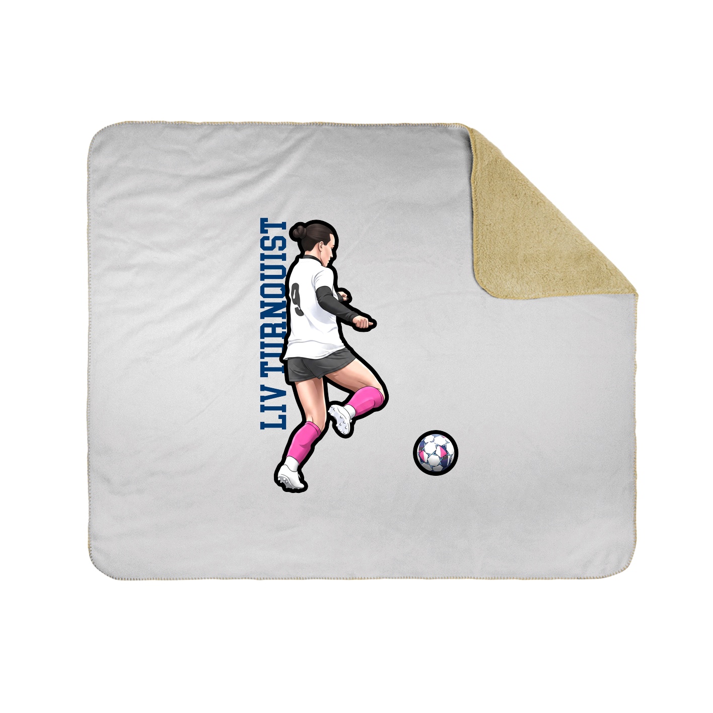 Throw Blanket — Name Vertical in White